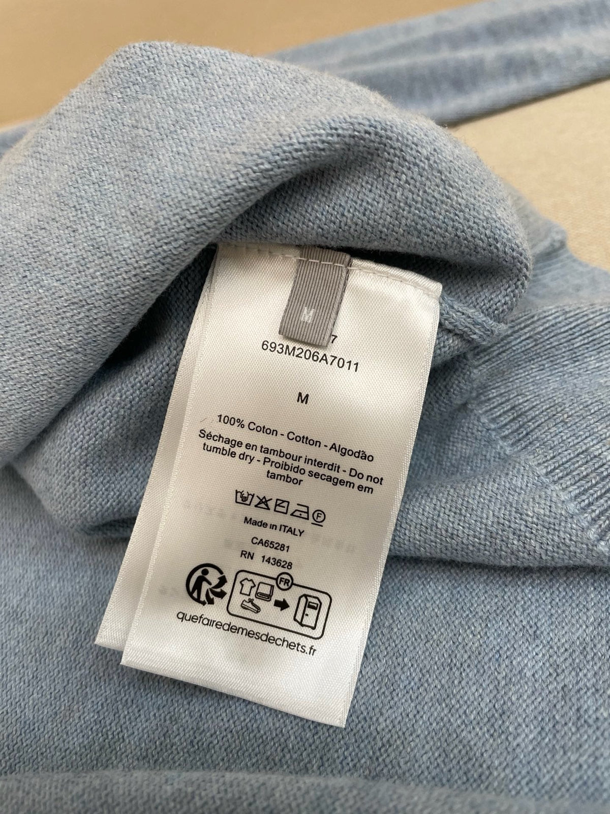 Blue Wool Plain Cardigan - Men's