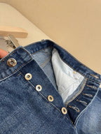 Blue Denim Washed Wide-Leg - Women's