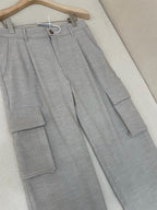 Grey Cotton Wide-Leg Cargo - Men's