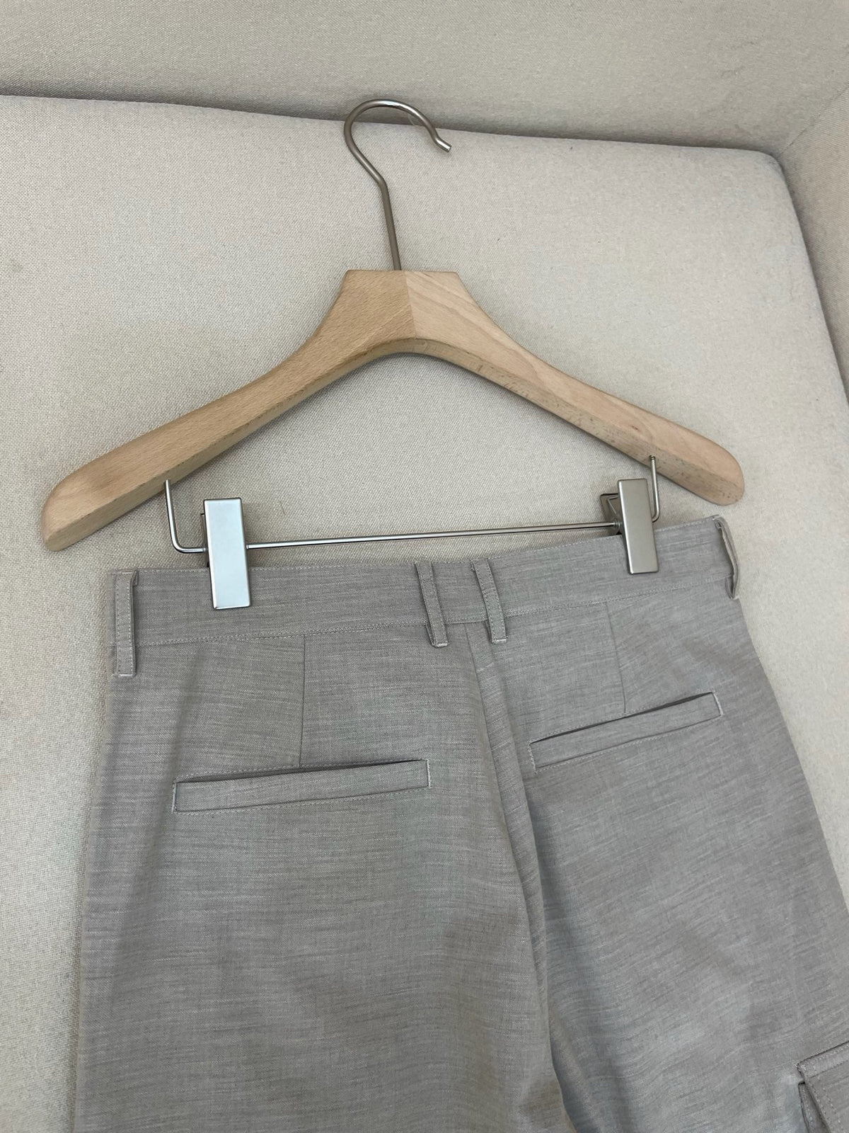 Grey Cotton Wide-Leg Cargo - Men's