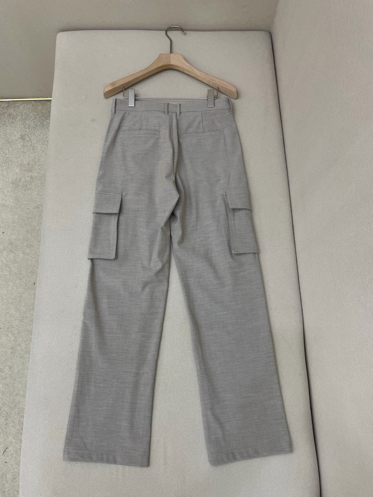 Grey Cotton Wide-Leg Cargo - Men's