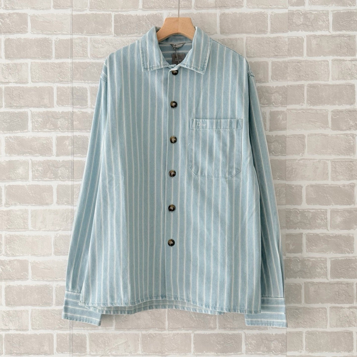 Blue Cotton Striped Long-Sleeve - Men's
