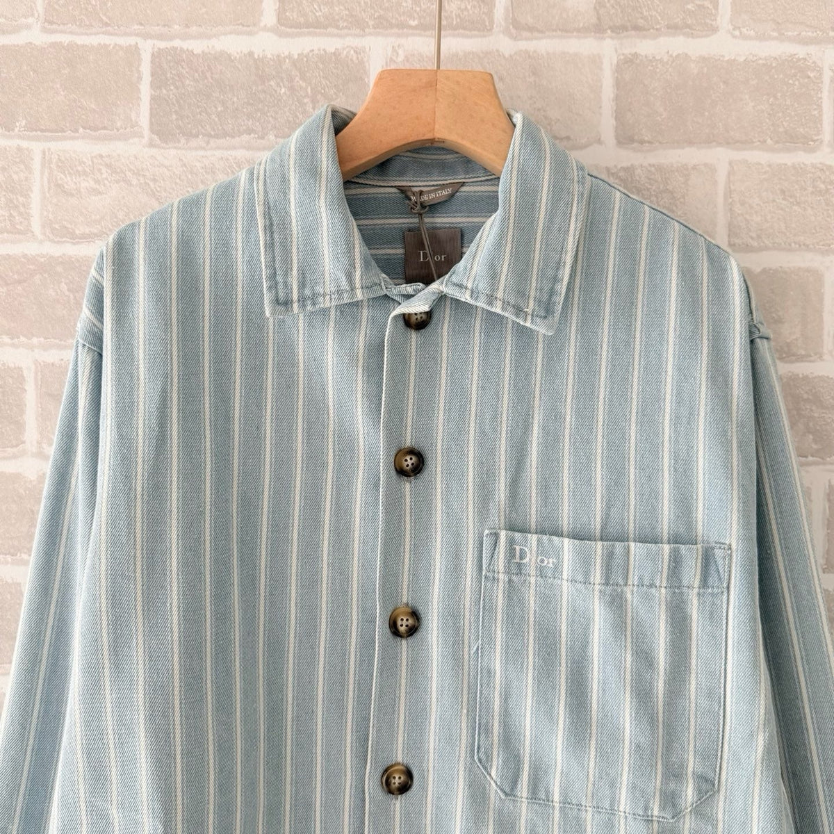 Blue Cotton Striped Long-Sleeve - Men's