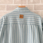 Blue Cotton Striped Long-Sleeve - Men's
