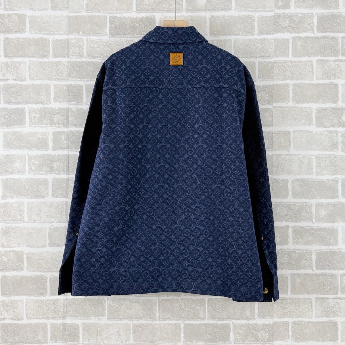 Navy Denim Monogram Overshirt - Men's