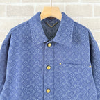 Navy Denim Monogram Overshirt - Men's