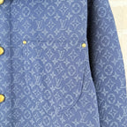 Navy Denim Monogram Overshirt - Men's
