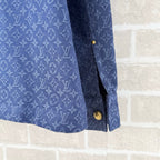 Navy Denim Monogram Overshirt - Men's