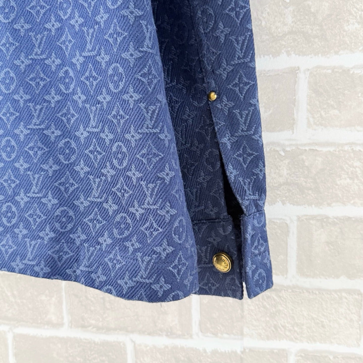Navy Denim Monogram Overshirt - Men's