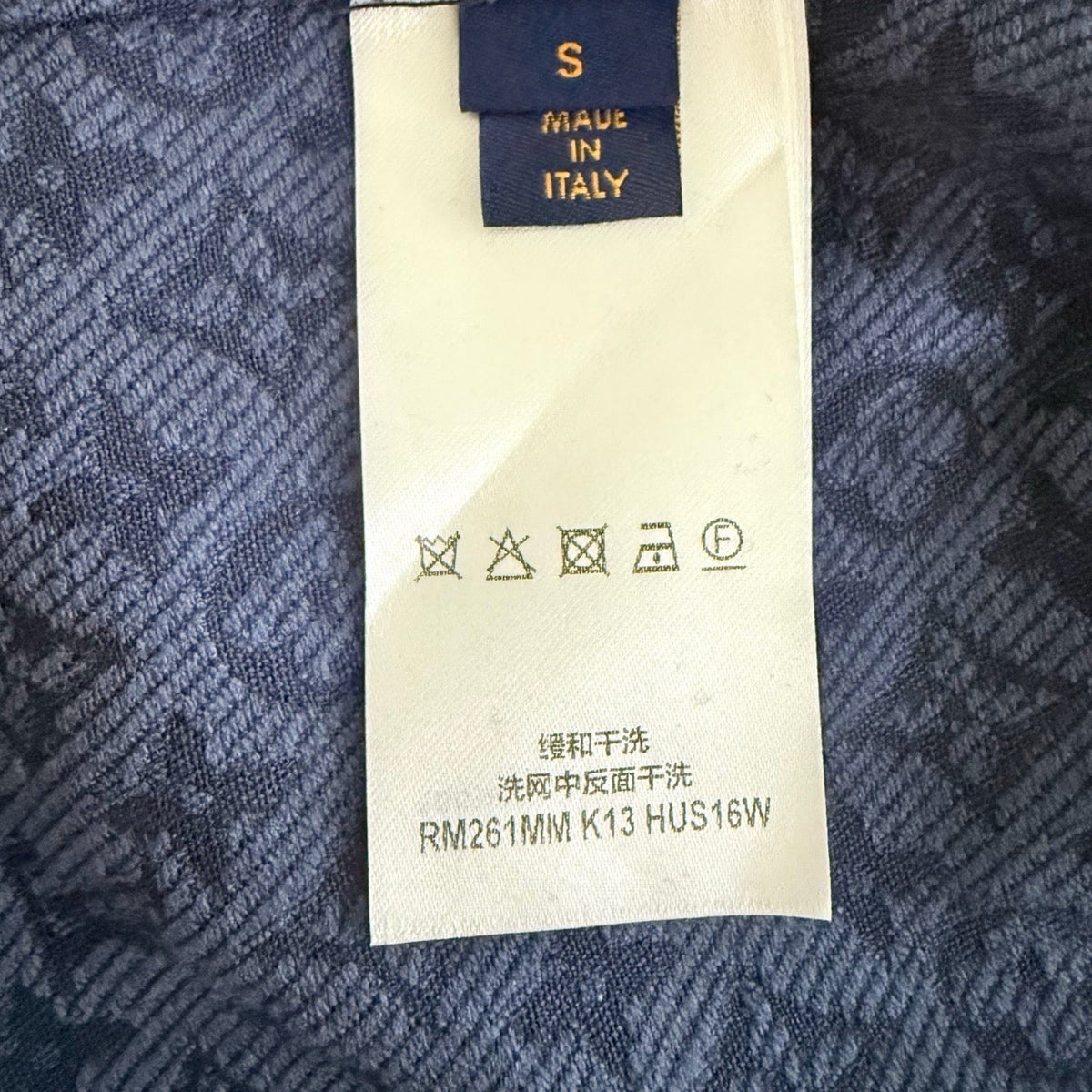 Navy Denim Monogram Overshirt - Men's