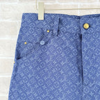 Navy Denim Monogram Straight - Men's