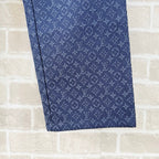 Navy Denim Monogram Straight - Men's