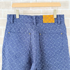 Navy Denim Monogram Straight - Men's