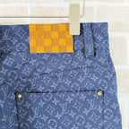 Navy Denim Monogram Straight - Men's