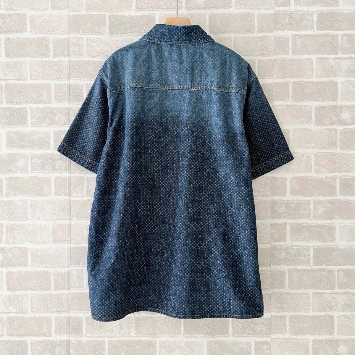 Blue Denim Monogram Short-Sleeve - Men's