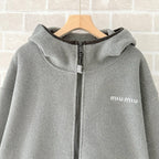 Grey Cotton Zip Pocket Zip-Through - Men's
