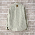Green Cotton Textured Overshirt - Men's