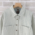 Green Cotton Textured Overshirt - Men's
