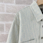 Green Cotton Textured Overshirt - Men's