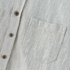 Green Cotton Textured Overshirt - Men's