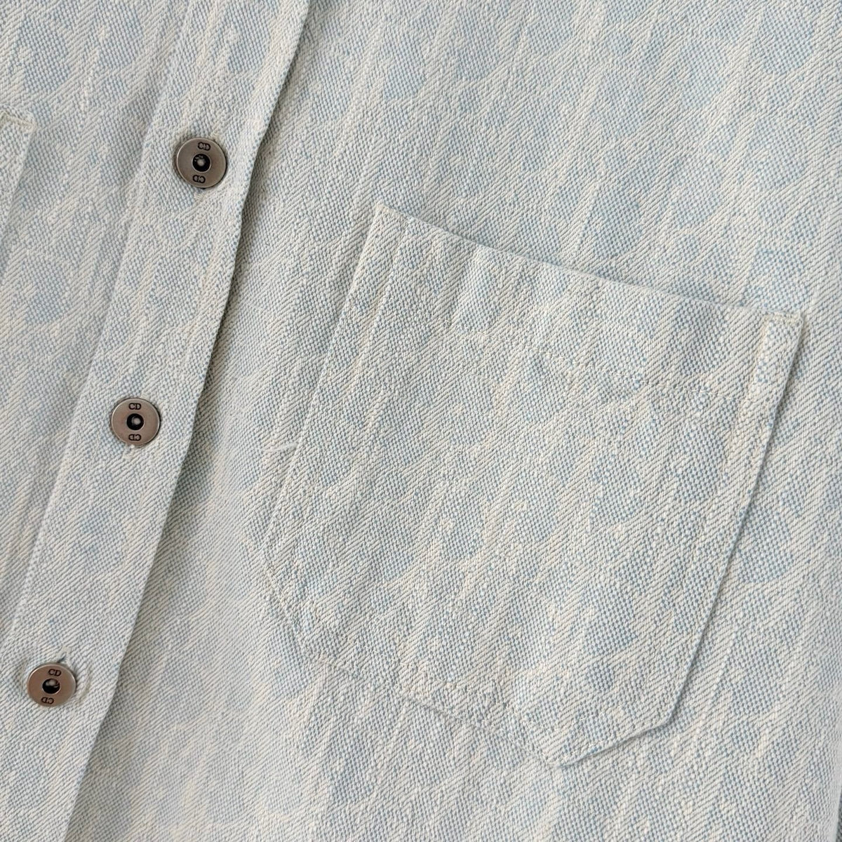 Green Cotton Textured Overshirt - Men's