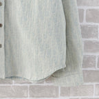Green Cotton Textured Overshirt - Men's