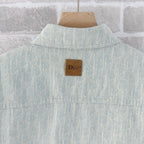 Green Cotton Textured Overshirt - Men's