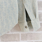 Green Cotton Textured Overshirt - Men's