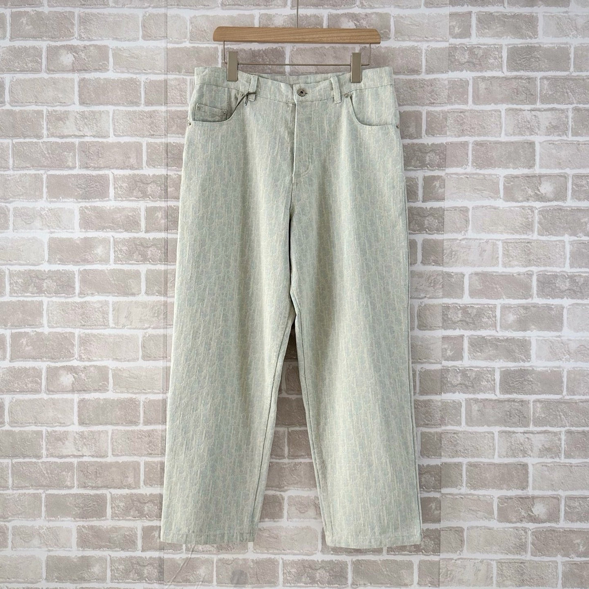 Green Denim Plain Straight - Men's