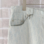 Green Denim Plain Straight - Men's