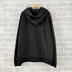 Black Cotton Striped Sleeve Zip-Through - Men's