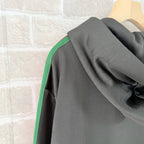 Black Cotton Striped Sleeve Zip-Through - Men's