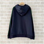 Black Cotton Striped Sleeve Zip-Through - Men's