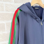 Black Cotton Striped Sleeve Zip-Through - Men's