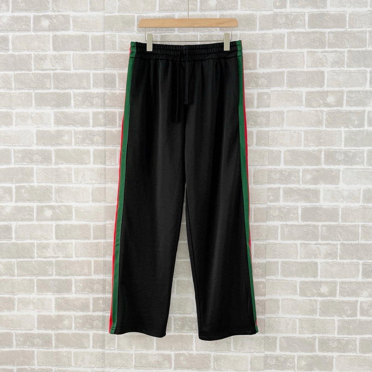 Black Jersey Web Stripe Track - Men's