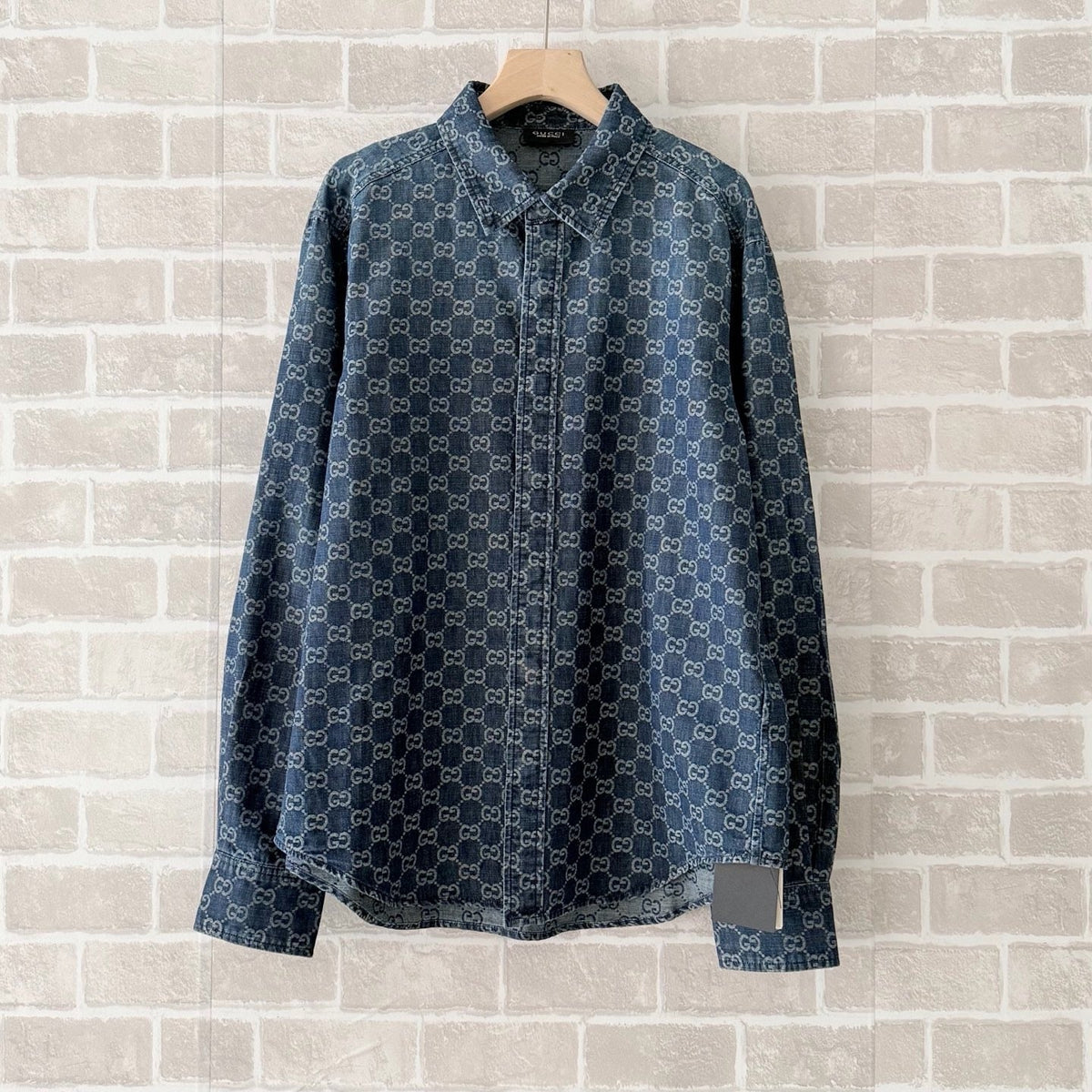 Blue Denim Monogram Long-Sleeve - Men's