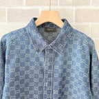 Blue Denim Monogram Long-Sleeve - Men's