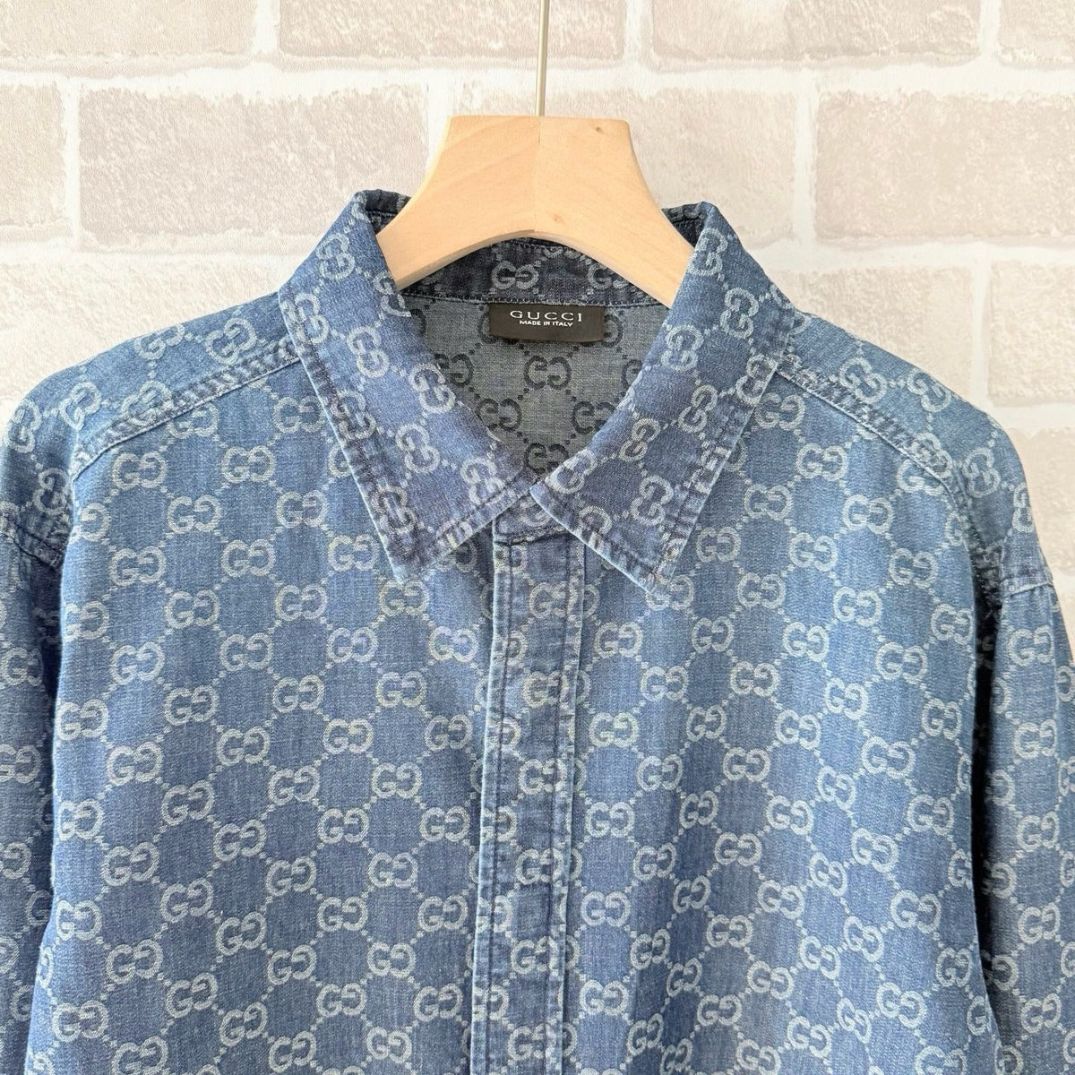 Blue Denim Monogram Long-Sleeve - Men's