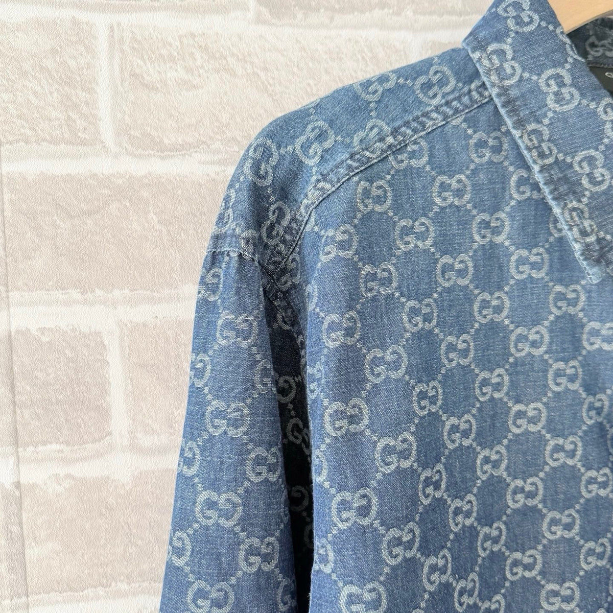 Blue Denim Monogram Long-Sleeve - Men's