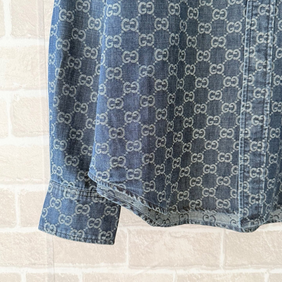 Blue Denim Monogram Long-Sleeve - Men's