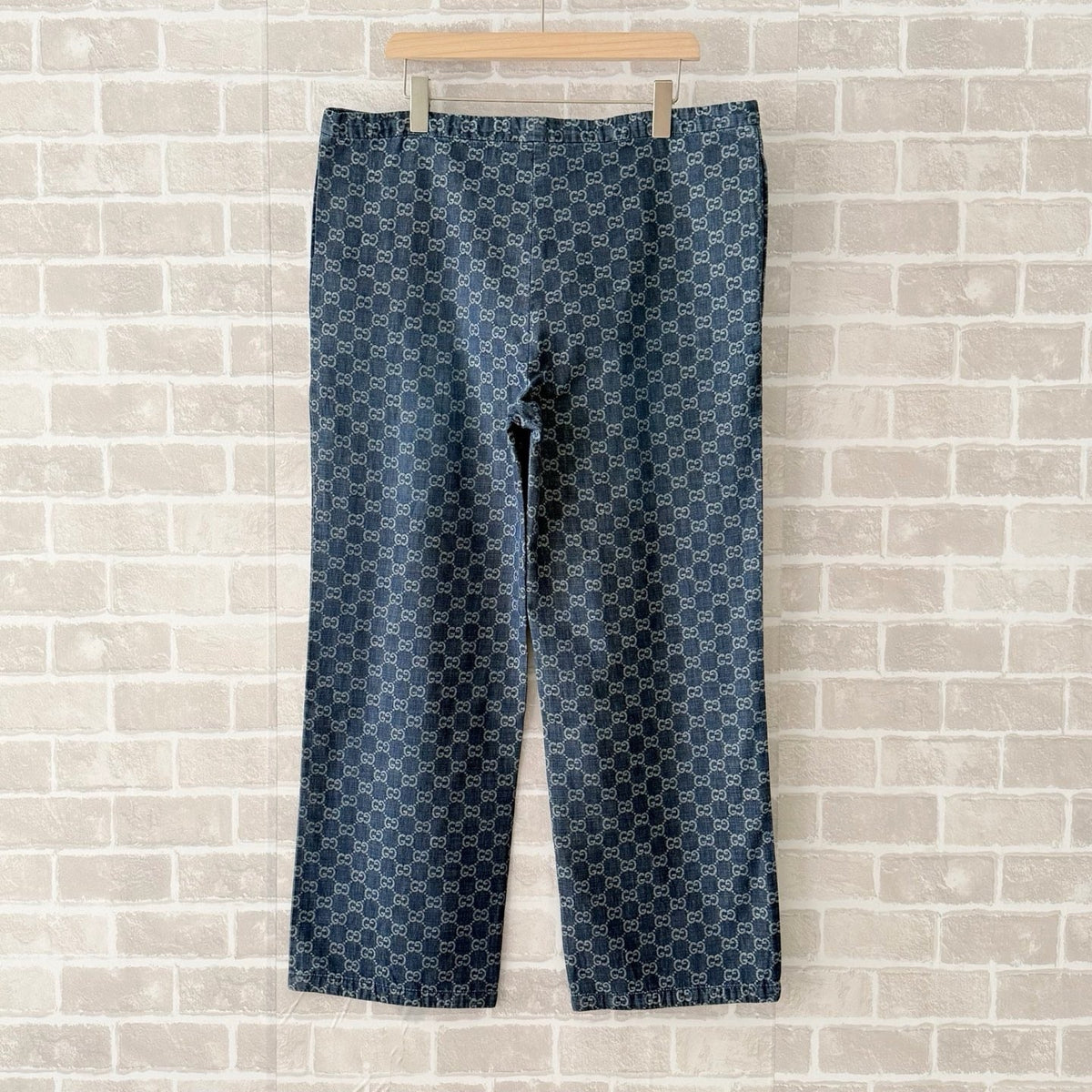 Blue Denim Monogram Print Straight - Men's