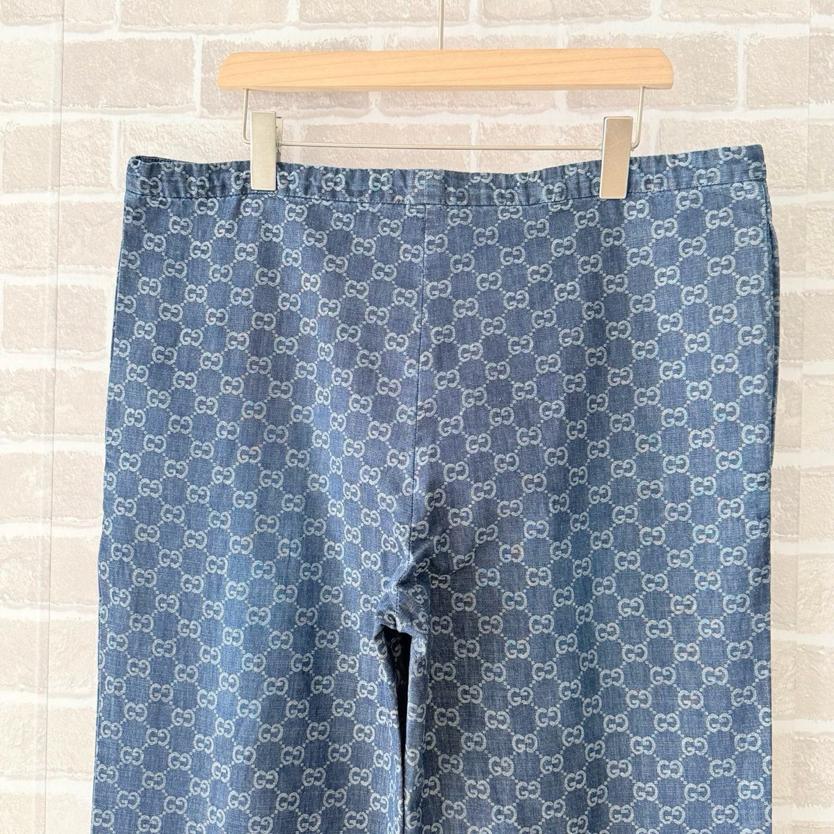 Blue Denim Monogram Print Straight - Men's