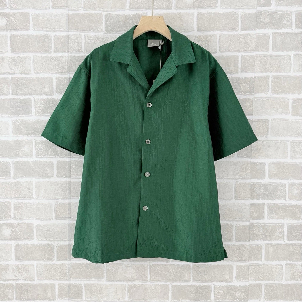 Green Cotton Camp Collar Short-Sleeve - Men's
