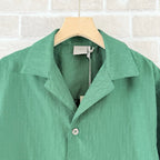 Green Cotton Camp Collar Short-Sleeve - Men's