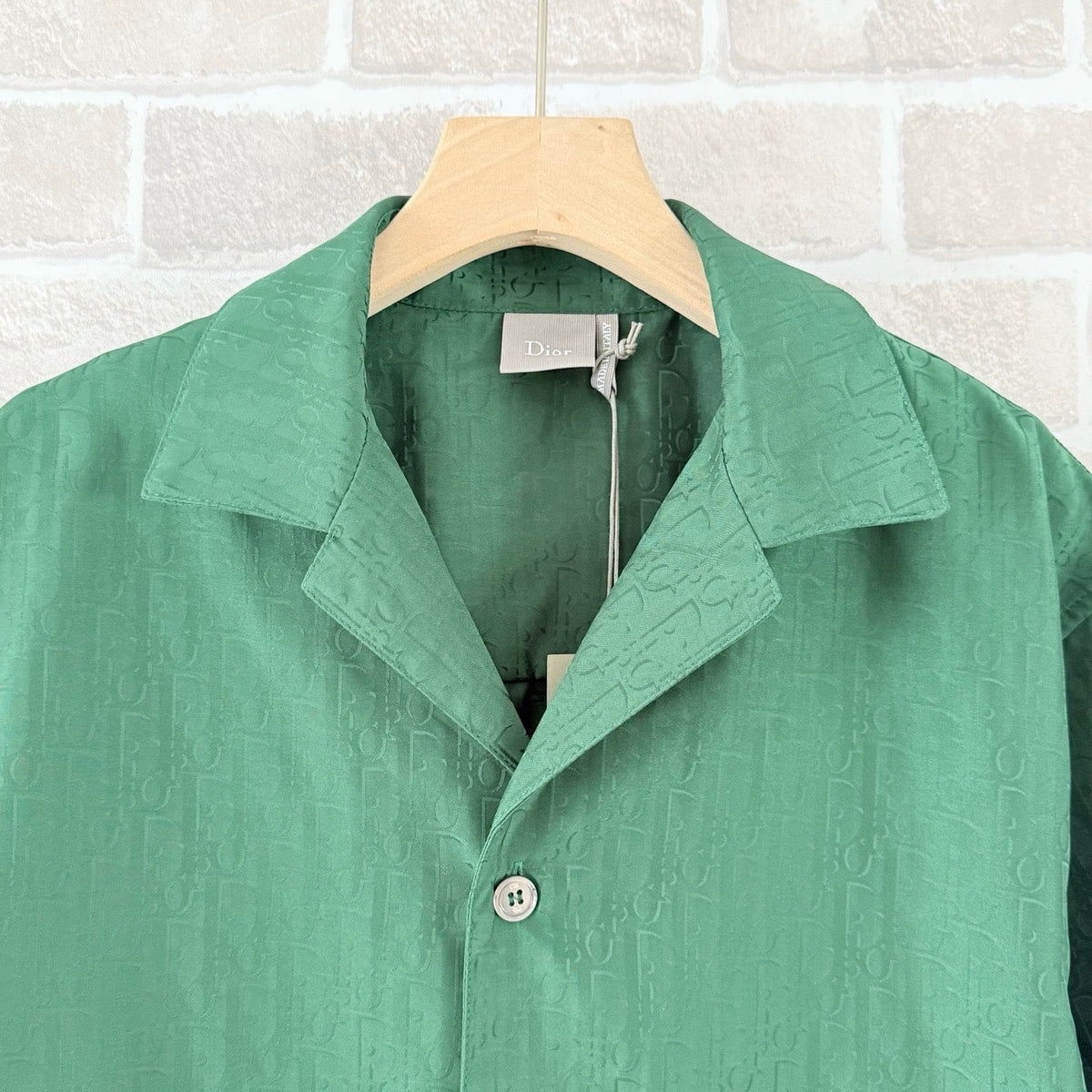 Green Cotton Camp Collar Short-Sleeve - Men's
