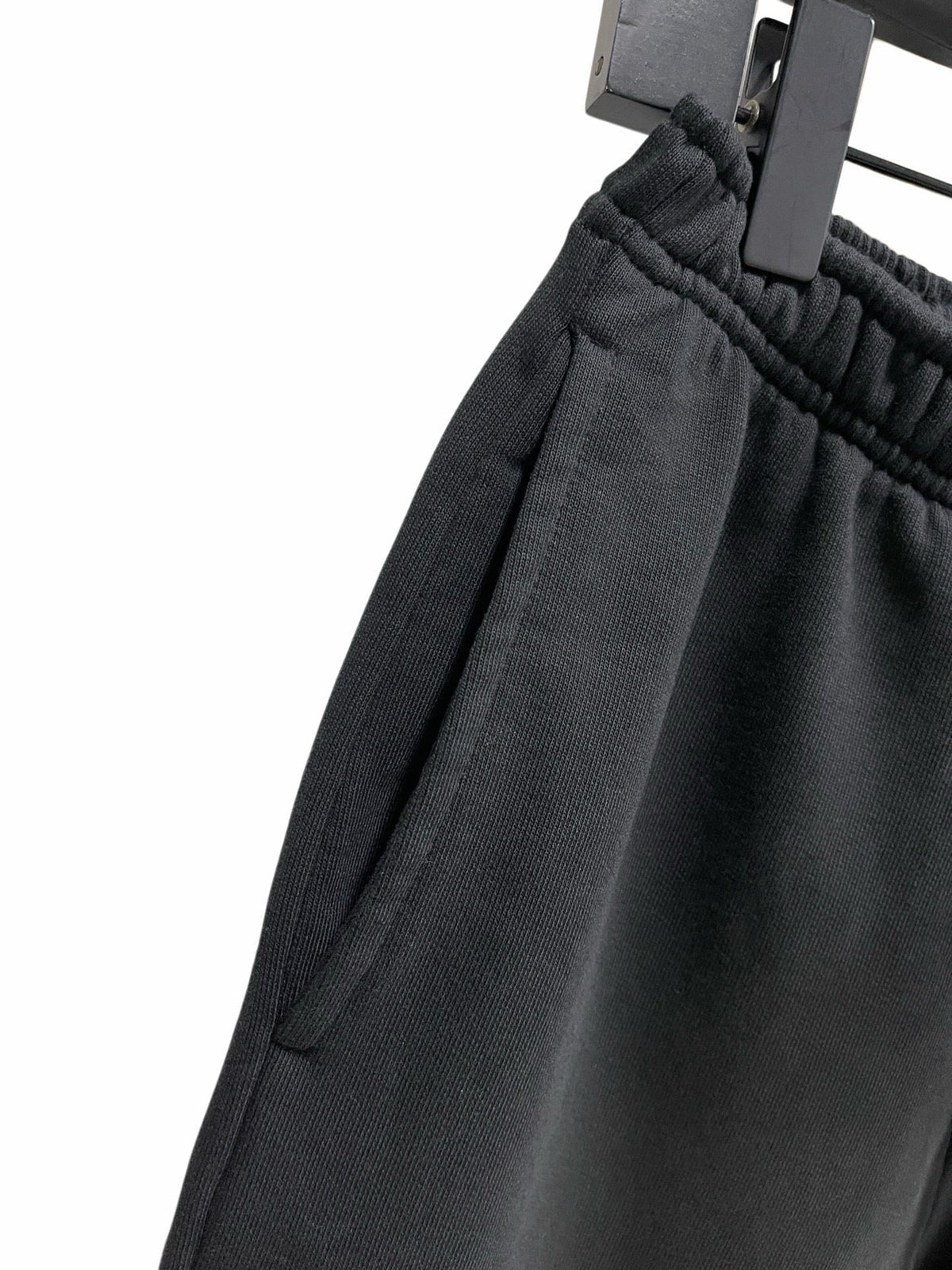 Black Cotton Drawstring Wide-Leg - Men's