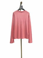 Pink Cotton Tonal Text Long-Sleeve - Men's