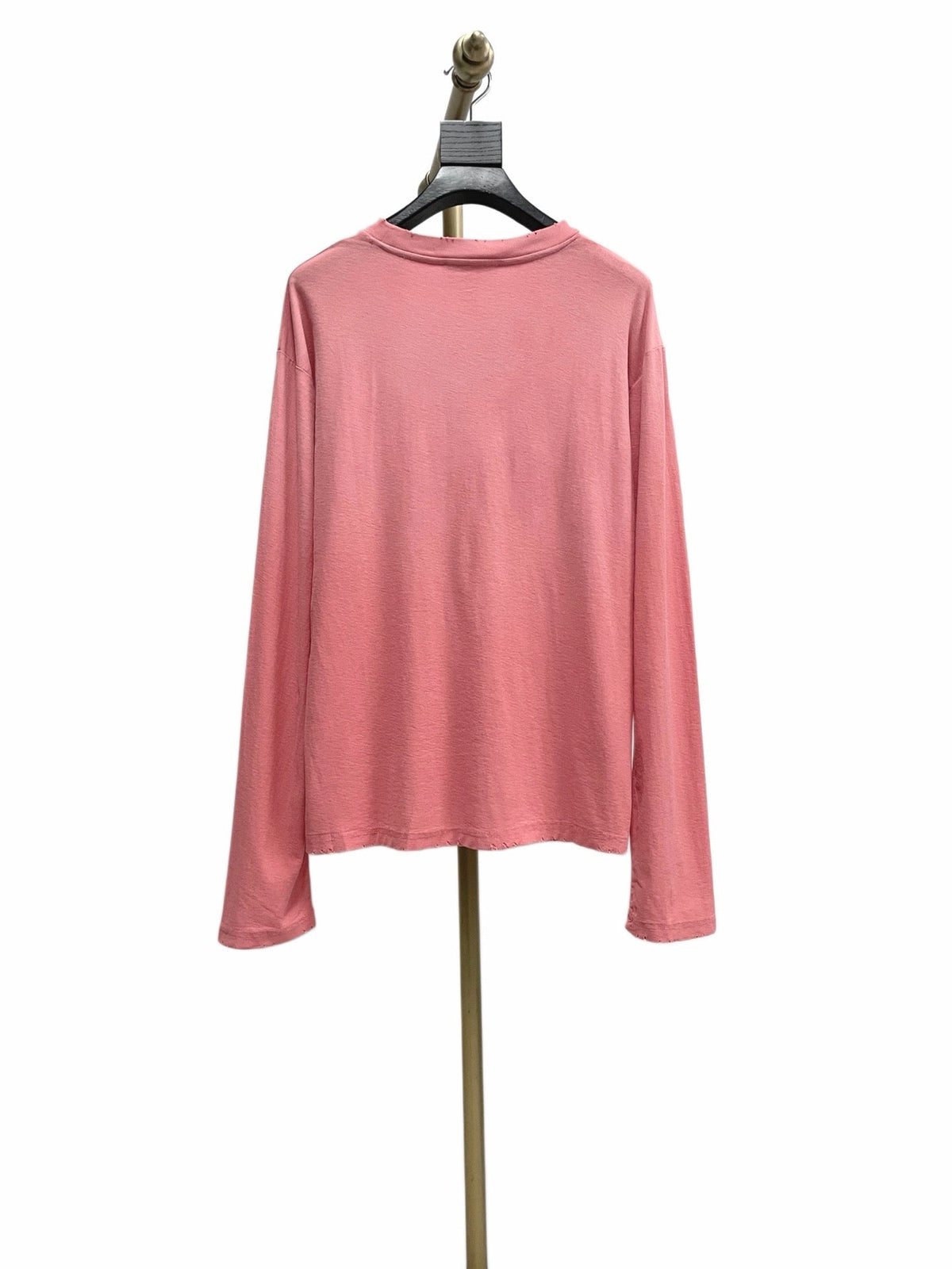 Pink Cotton Tonal Text Long-Sleeve - Men's
