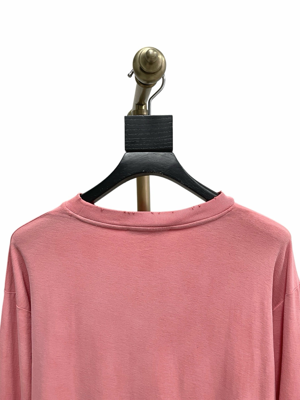 Pink Cotton Tonal Text Long-Sleeve - Men's