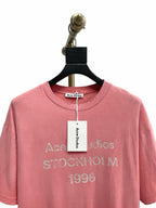 Pink Cotton Tonal Text Short-Sleeve - Men's